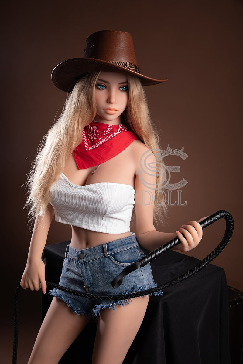 Caroline D-Cup Curly Hair Blue Eyes Sex Doll Real Lifelike Doll for Male