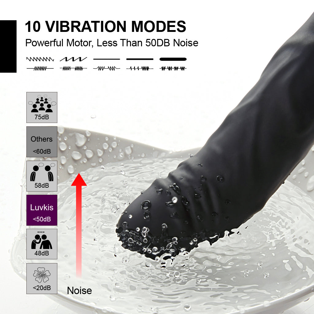 Black Realistic G-spot Dildo Vibrator Wand Massager