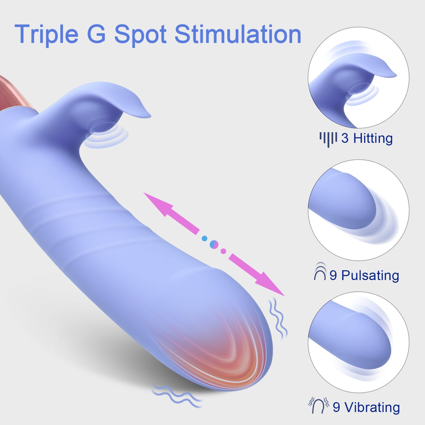 9 Speeds Pulsating & Intelligent Heating Rabbit Vibrator