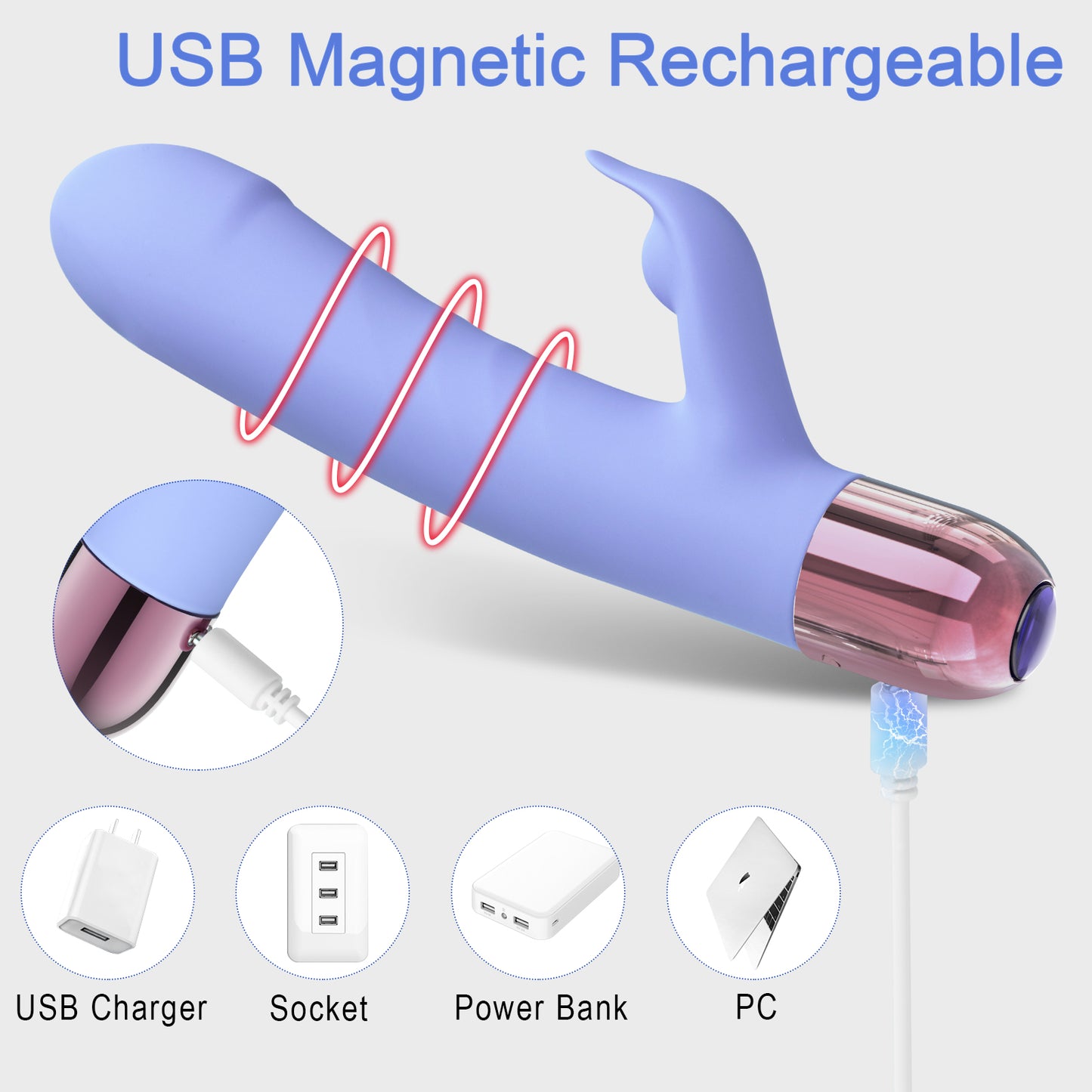 9 Speeds Pulsating & Intelligent Heating Rabbit Vibrator
