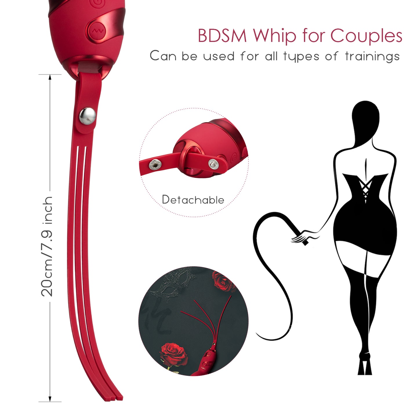 G Spot Clitoral Vibrator with BDSM Whip