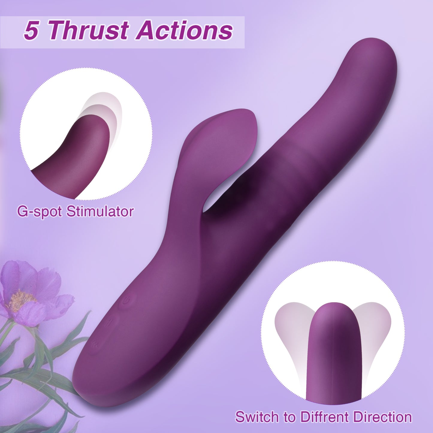 Thrusting Rabbit Vibrator with Rotating Beads