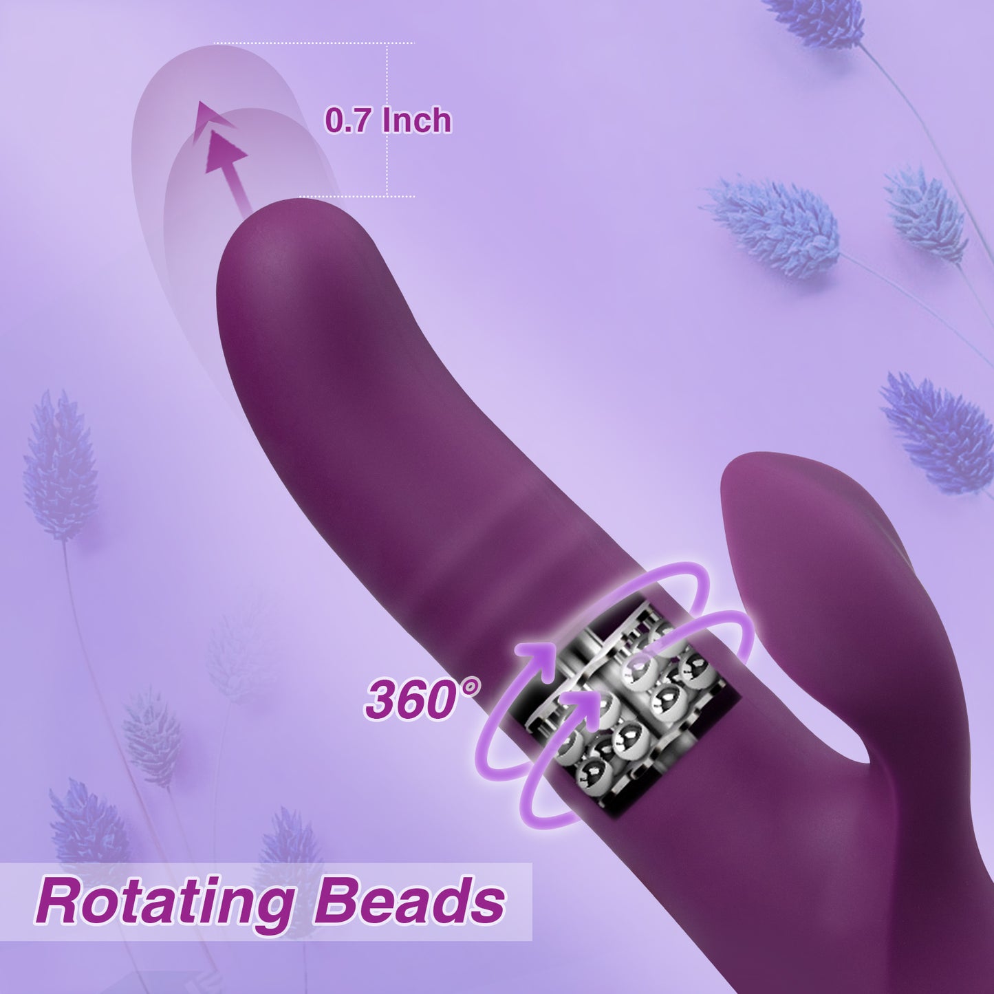 Thrusting Rabbit Vibrator with Rotating Beads