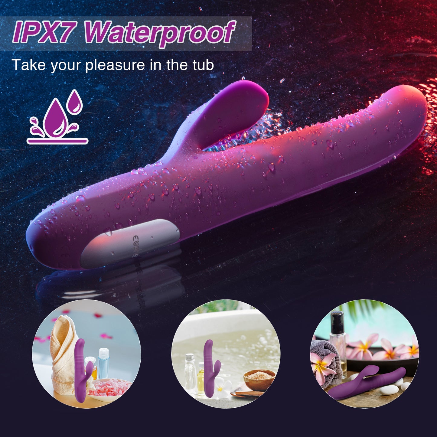 Thrusting Rabbit Vibrator with Rotating Beads