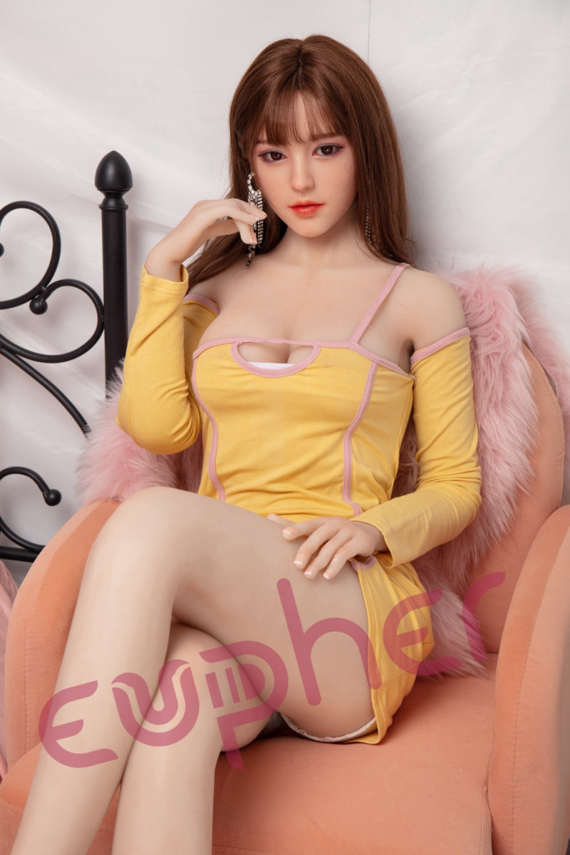 Asian Teen Sex Doll Long Implanted Hair Silicone Love Doll for Male