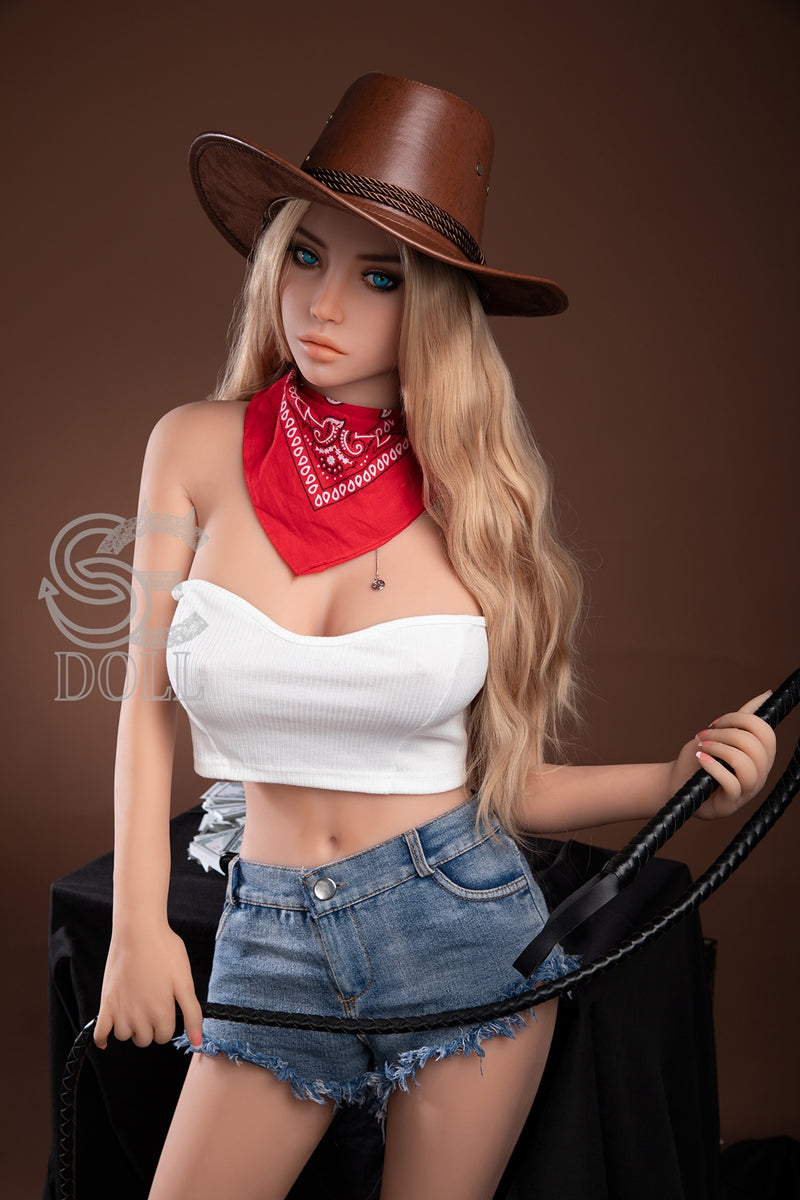 Caroline D-Cup Curly Hair Blue Eyes Sex Doll Real Lifelike Doll for Male