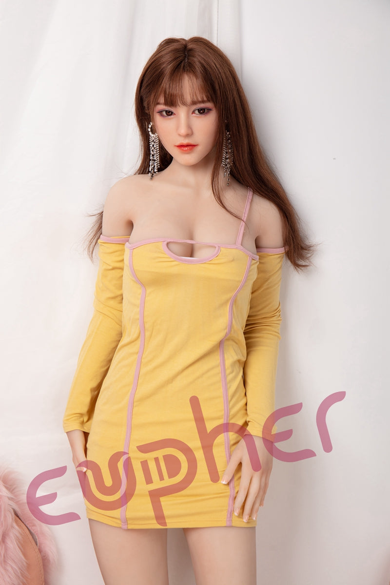 Asian Teen Sex Doll Long Implanted Hair Silicone Love Doll for Male