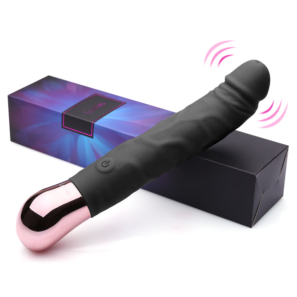 Black Realistic G-spot Dildo Vibrator Wand Massager