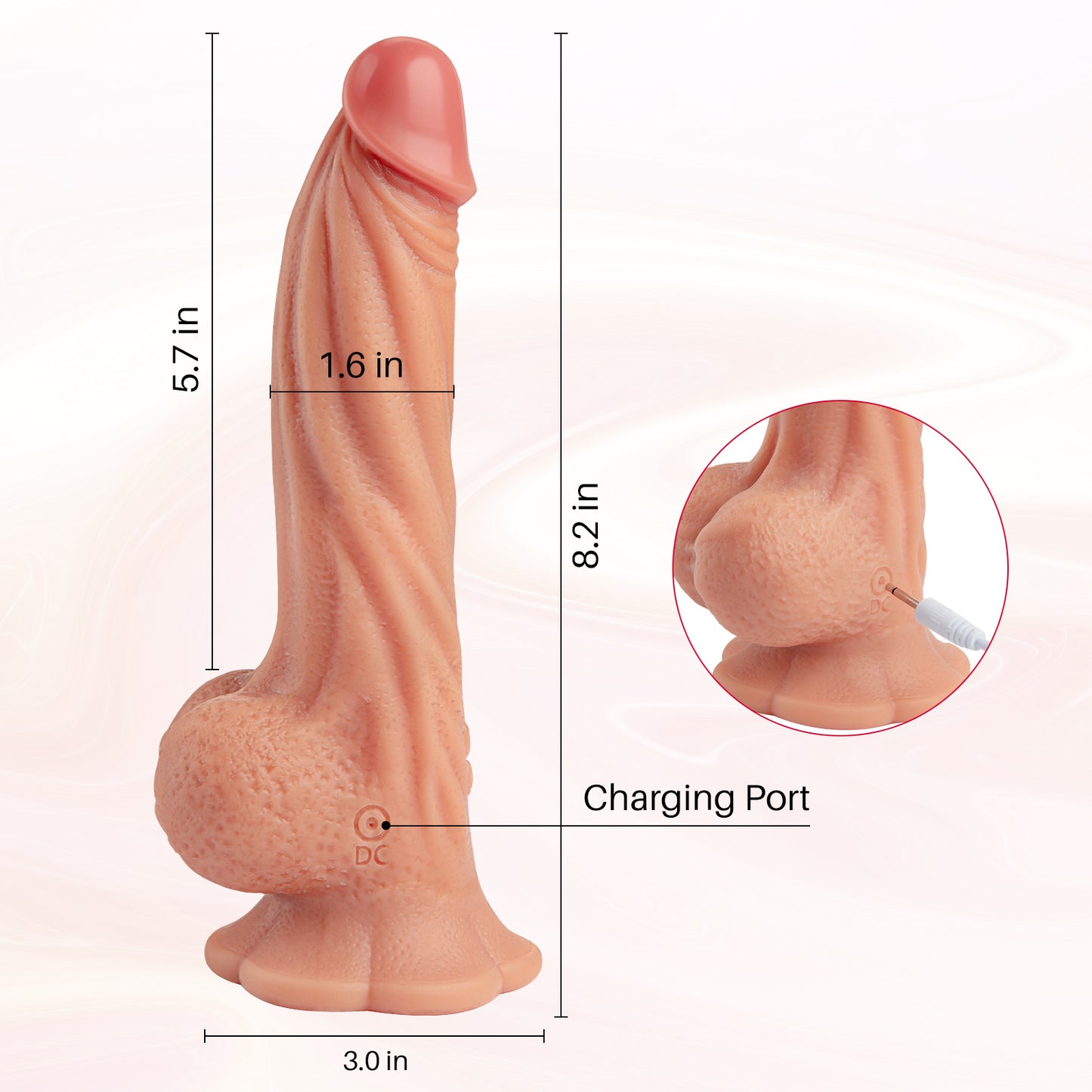 8 Inch Vibrating Realistic Dildo
