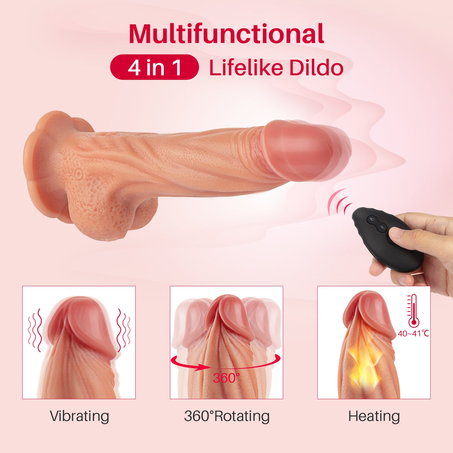 8 Inch Vibrating Realistic Dildo
